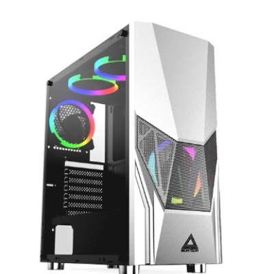Gab Gamer Montech FIGHTER 500, Mid Tower, White, ATX, 4 fans