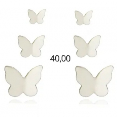 Trio de brincos borboleta origami